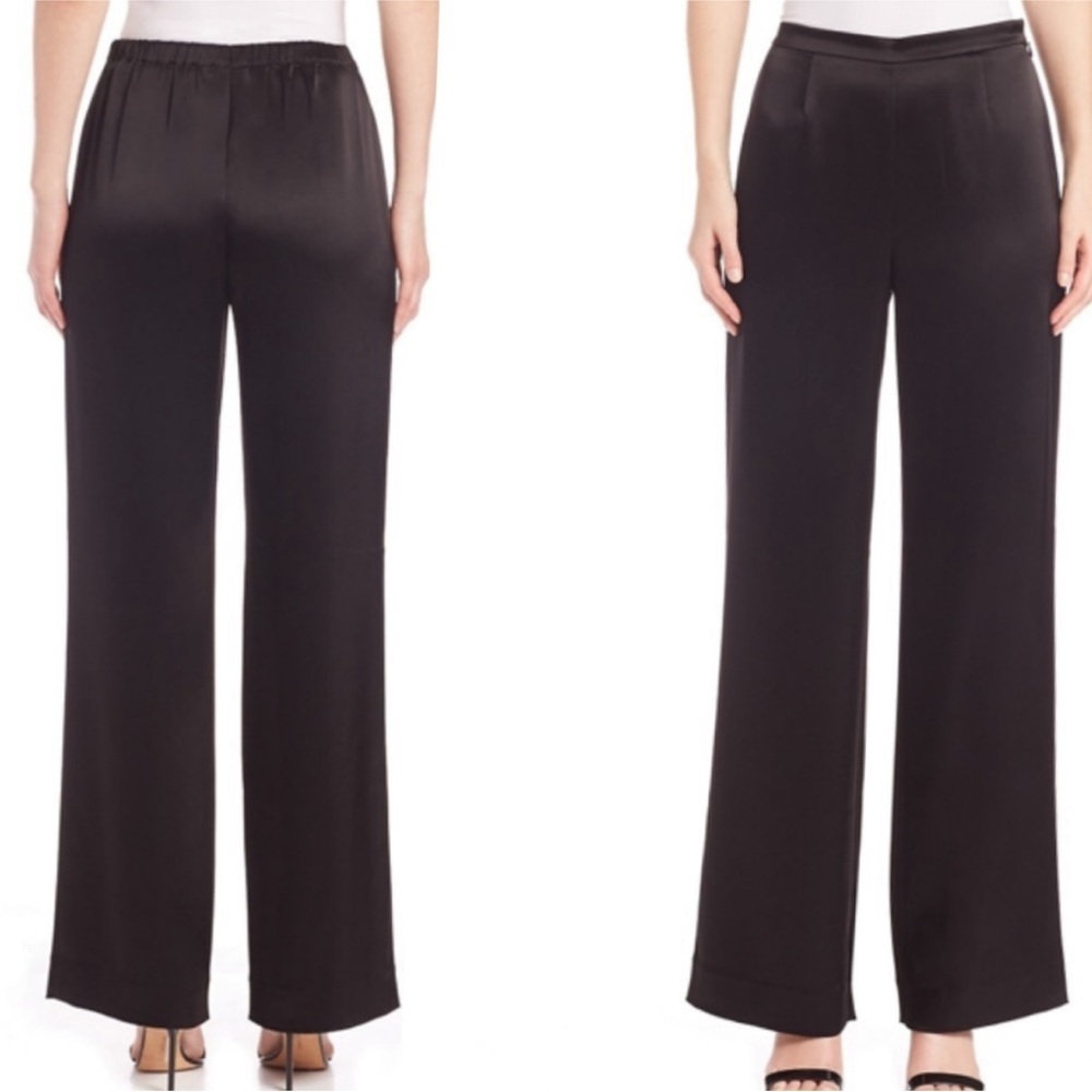 St. John Cavier Kate Black Satin Trouser Pants - Picture 6 of 16